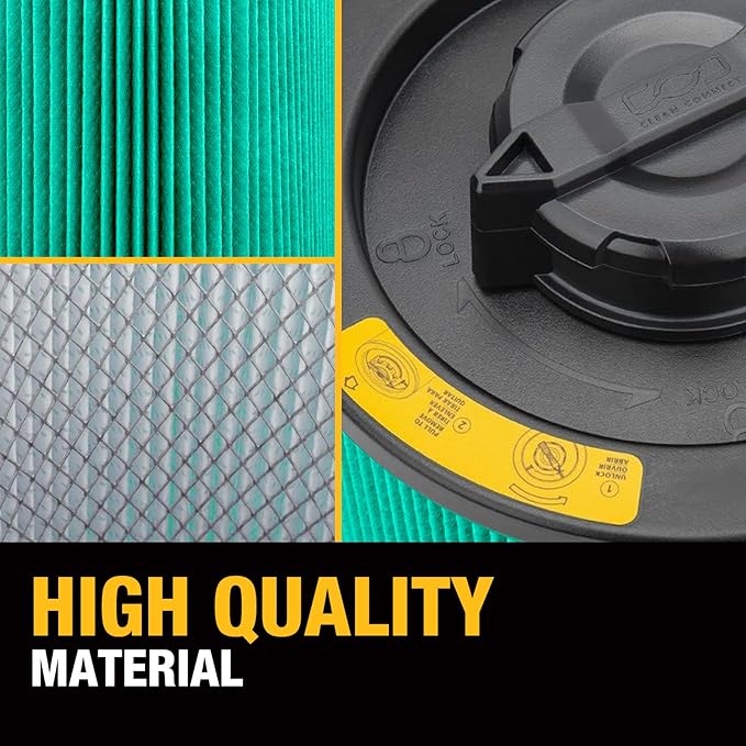 DEWALT Shop Vac Filters, DXVC6914 HEPA Cartridge Filter, Vacuum Filter Replacement Filter for Dewalt 6-16 Gallon Wet and Dry Vacuum