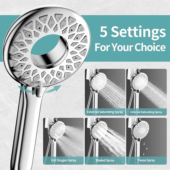 10" Rainfall Shower Heads with Handheld Spray Combo High Pressure, Magnetix Shower Head with Filters for Hard Water, 2 in 1 Dual Shower Head with Handheld and Adjustable Slide Bar (Chrome)