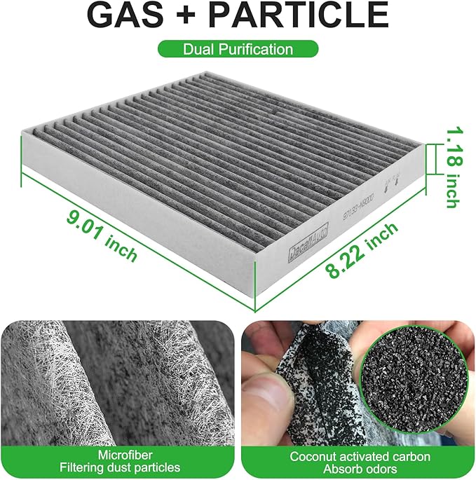 Engine & Cabin Air Filter Set for Hyundai Santa(2021-2025), Sonata(2020-2025), Tucson(2022-2025), Sport-age(2023-2024), K5(2021-2025), Sorento(2021-2025); Replace 28113-L1000, 97133-L1000