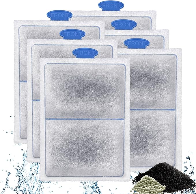 driamor 6 Pack PF-L Filter Cartridges, Fish Tank Aquarium Filter Cartridge Replacement with Zeolite Compatible with PF20, PF30, PF40 and PF75 Power Filters