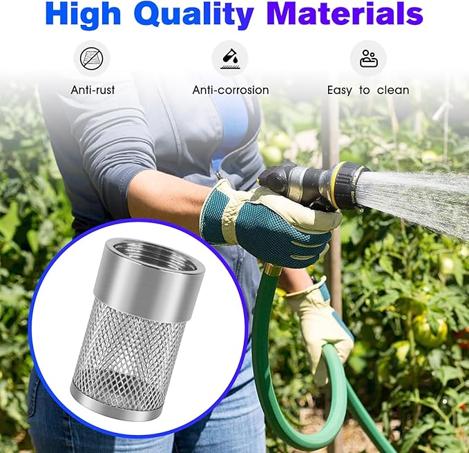 Garden Hose Strainer - 25MM Inlet Suction Strainer Mesh Filter Compatible with Livewell Pump Hose Water Filter for Irrigation Garden High Pressure Washer - 2 Pack