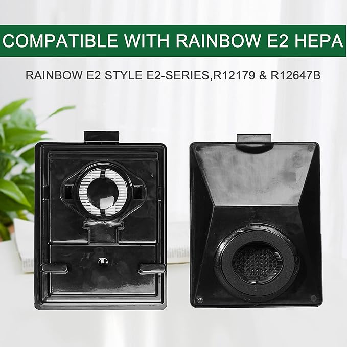 EZ SPARES HEPA Filters Compitable with Rainbow E2 HEPA Style Fits E2-Series,for Part R12179 & R12647B Attachment,Washable and Reusable(2pcs)