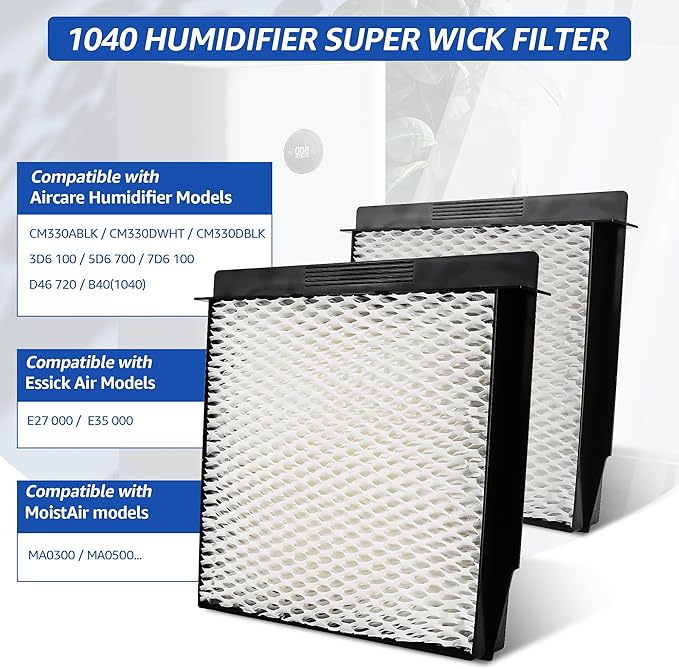 1040 Super Wick Humidifier Filter Replacement for Essick Air AIRCARE Humidifiers Filter B40 B40-C 3D6 100 5D6 700 7D6 100 D46 720 CM330AWHT CM330ABLK CM330DWHT CM330DBLK - 2 Pack
