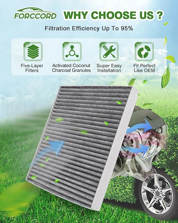 2-Pack HEPA Cabin Air Filter Fits for Hyundai Palisade 2025 2024 2023 2022 2021 2020 Activated Carbon Cabin Filter Replacement 97133-S8000 Car Accessories