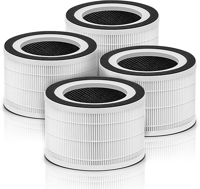 Fillo Air Puri-fier Filter Compatible with Afloia Air Filter Replacement Fillo/Halo and Allo Air Filter, Match ASIN: B088FHCS83/B07JG1R2GB/B07WR2CT7V, 3-IN-1 Filtration, 4-Pack