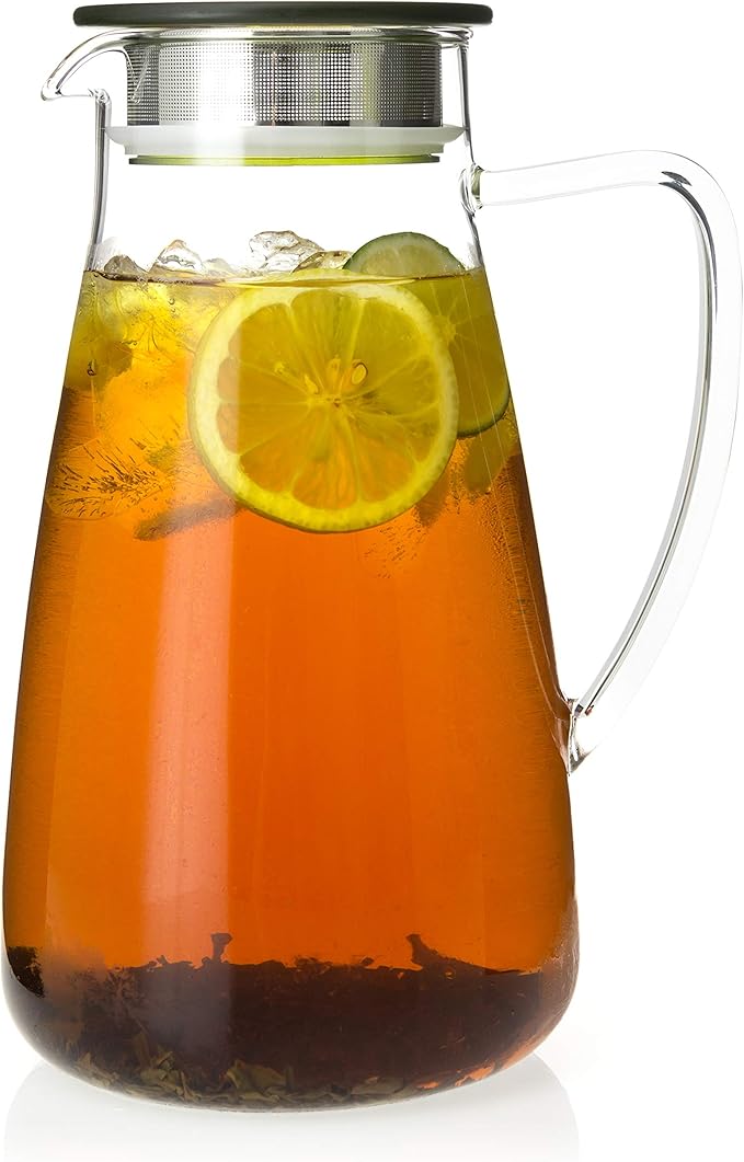 FORLIFE 838-A-GTE Flask Glass Iced Tea Jug, 64 oz, Green Tea