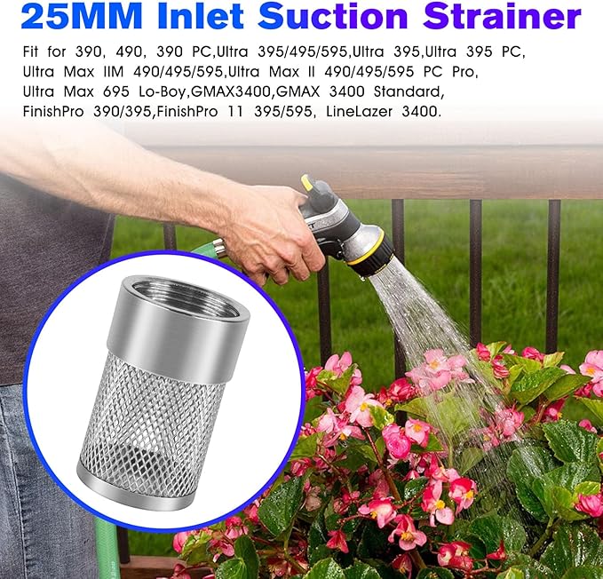 Garden Hose Strainer - 25MM Inlet Suction Strainer Mesh Filter Compatible with Livewell Pump Hose Water Filter for Irrigation Garden High Pressure Washer - 2 Pack