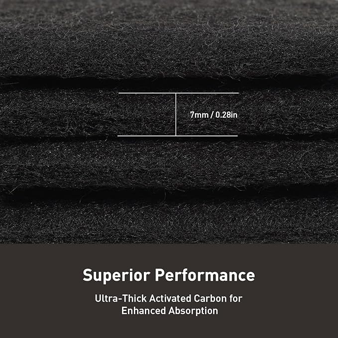 EKO Trash Can Odor Filter Refills for Trash Can and Compost Bin, Activated Charcoal Deodorizer, Strong Charcoal Odor Absorber, Pack of 4 Replacements