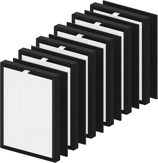 VEVA 9000 Premium Replacement Filter Compatible with VEVA ProHEPA 9000 Purifier,Including 6 Filters & 6 Carbon Filters