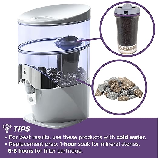 Water Filter Replacement 13845 for Nikken PiMag Countertop Waterfall Gravity Filtration System 1384 & 13681, Water Purifier Cartridge for Nikken Filter Replacement, Alkaline Drinking Dispenser, 2 Pack