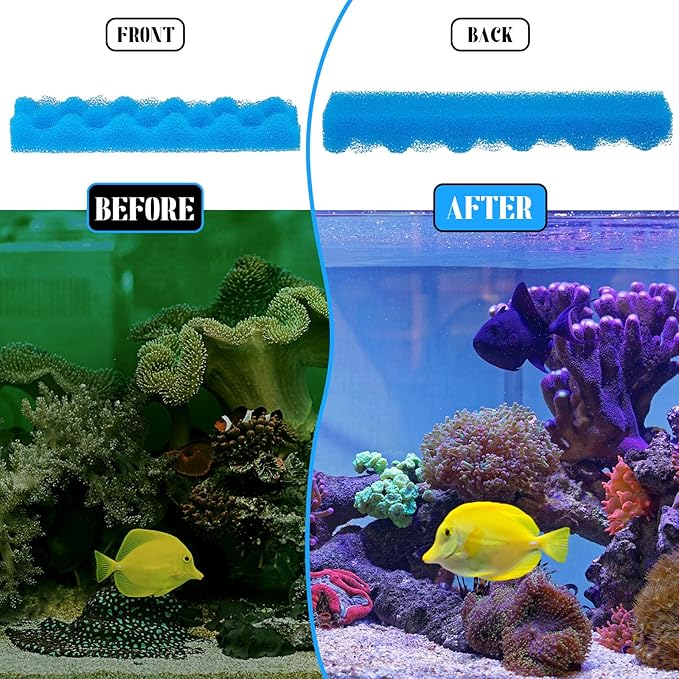 Maxcheck 20 Pcs Bio Sponge Foam Compatible with 406/407 Foam Filters Media Replacement Sponges for Aquarium Filters Fish Tank Accessories, Blue