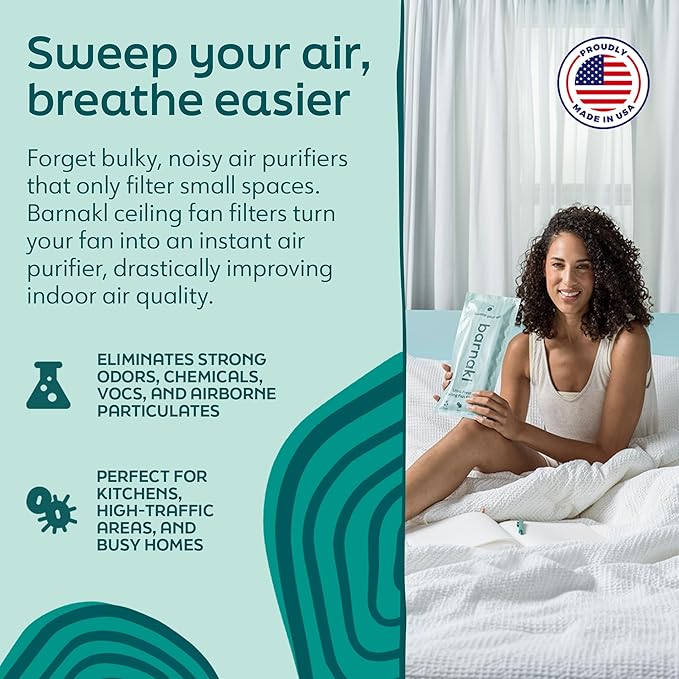 Ultra Fresh Ceiling Fan Filters | Made with Zeolite and Coconut Shell Carbon to Trap All Odors and Airborne Contaminants | Fits All Ceiling Fans (3-Pack)