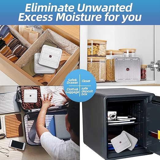 200 Gram 10 Pack Gun Safe Dehumidifier, Reusable Silica Gel Dehumidifier, Indicating Silica Gel Desiccant Canister (Orange to Green)