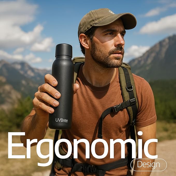 UV self-Cleaning and Water-Purifying Bottle TT-B02-18.6 Ounce Insulated Rechargeable Stainless-Steel Tumbler with Safety Lock Prevents Accidental Exposure Ideal for Outdoor and Emergency use