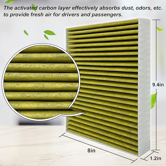 Cabin Air Filter Replacement for CF11966, Sierra 1500 2019-2025, Silverado 1500 2019-2025, Yukon 2021-2025, Equinox 2018-2025, Blazer 2019-2025