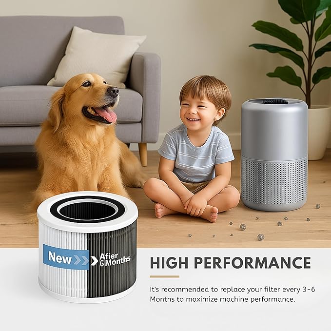 Nispira Core 300 Replacement Filters for LEVOIT Core 300 P350 Air Purifier Part Core 300-RF 3-in-1 True HEPA, 1 Pack