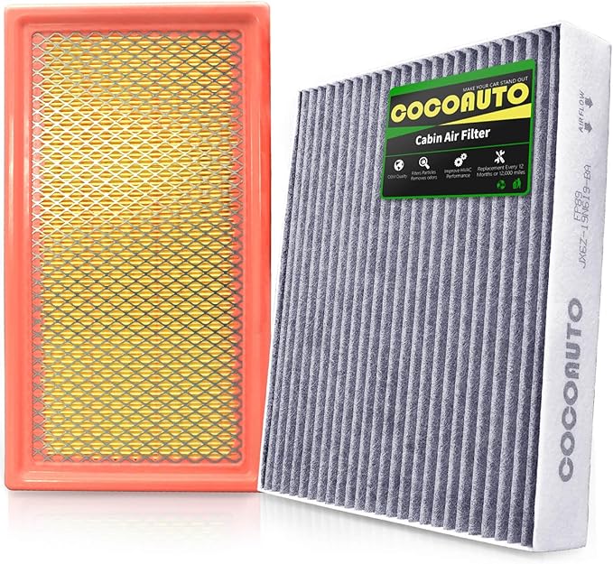Cabin and Engine Air Filter Kit for 2020-2023 Ford Explorer, 2020-2023 Lincoln Aviator, 2020-2024 Police Interceptor Utility, selected models Replace FA1884 7T4Z9601A FP89 JX6Z9601A