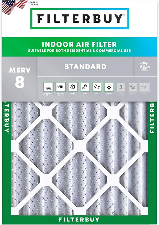 Filterbuy 18x24x4 Air Filter MERV 8 (MPR 700) Dust Defense Replacement (1-Pack), Electrostatic Pleated HVAC AC Furnace Filters, Made in USA (Actual Size: 17.50 x 23.38 x 3.63)