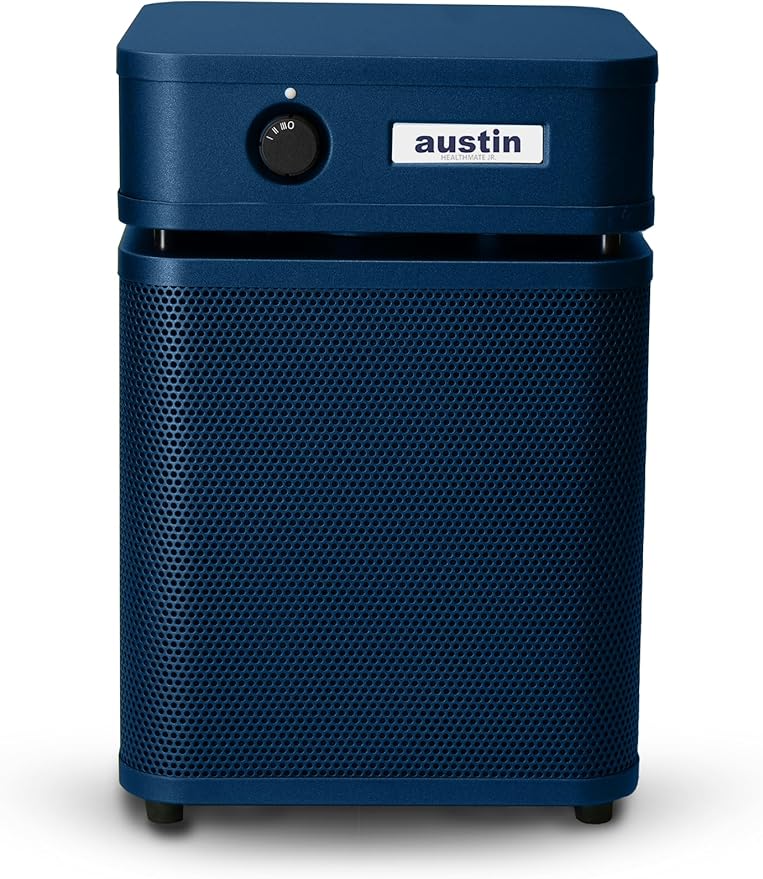 Austin Air HealthMate Plus Junior Air Purifier Midnight Blue - Advanced 4- Stage Filtration Air Purifiers For Home with Activated Carbon & Zeolite - Ideal as Air Purifiers for Bedroom, Model A250