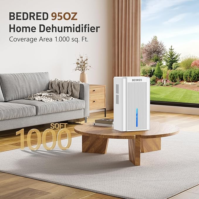 Dehumidifier,95OZ Dehumidifier for Home 1000 Sq.Ft - Quiet with Auto Shut Off & Relaxing 7 Color Ambient Light,Ideal for Livingroom, Bedroom, Basement(White)