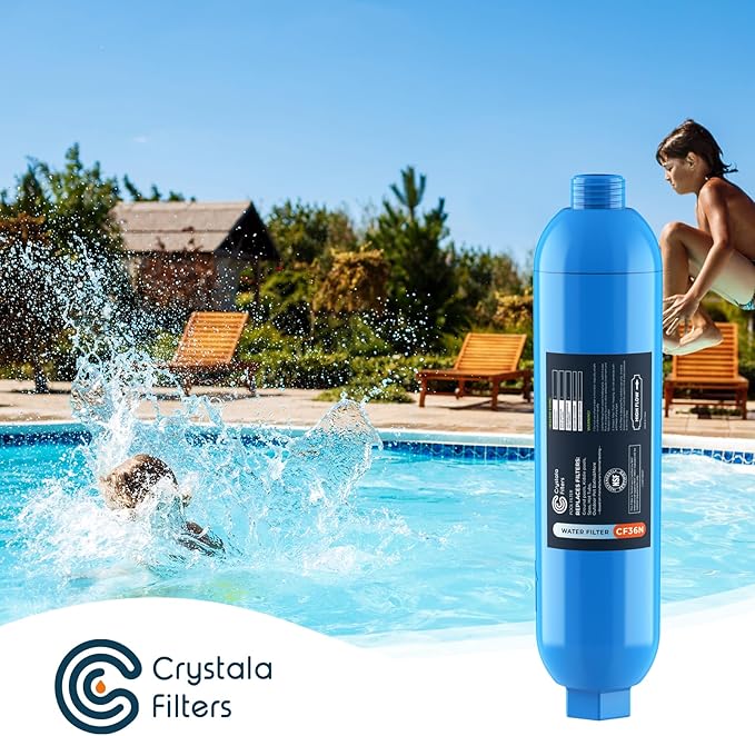 Crystala Garden Hose End Pre-Filter for Swimming Pool, Hot Tubs, Spa, Inflatable Pool, Ponds, Greatly Reduces Bad Taste, Odors, Chlorin and Sediment, up to 8,000 Gallons, 2 Pack