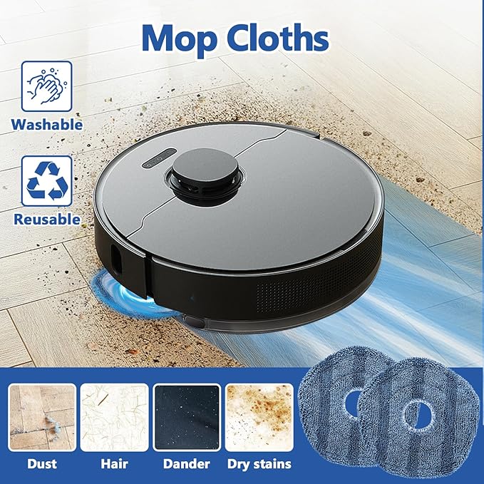 20 Pack X10 Pro Omni Replacement Parts Compatible with Eufy X10 Pro Omni Robot Vacuum Cleaner Accessories,1 Roller Brush, 2 HEPA Filters, 4 Mop Cloths, 6 Side Brushes, 6 Dust Bags, 1 Cleaning Tool