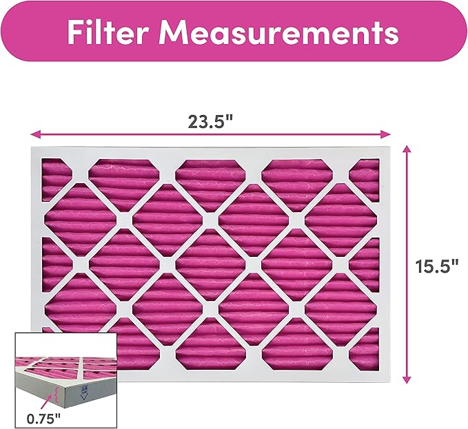 Colorfil 16x24x1 Air Filter (2-Pack) | Made in the USA | Color Changing | Remove Cat and Dog Odor | MERV 8 for Pet Hair Dander and Dust | 15.5"x23.5"x0.75" Exact Size
