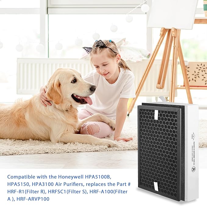 HPA5100B True HEPA Replacement Filter Compatible with Air Purifiers HPA5100 HPA5150 HPA3100, 2 R HEPA, 2 S Carbon and 4 A Pre-Filters, Part # HRF-R1 HRFSC1 HRF-ARVP100 HRF-A100