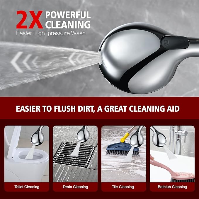 SUMERAIN Shower Filter Head for Hard Water - 9-Spray Modes Shower Head with Filters, FOF Scale Prevention & Vitamin C Skin Care, 3-Month Replacement Filter (Fits Arizona/Texas/California) Chrome