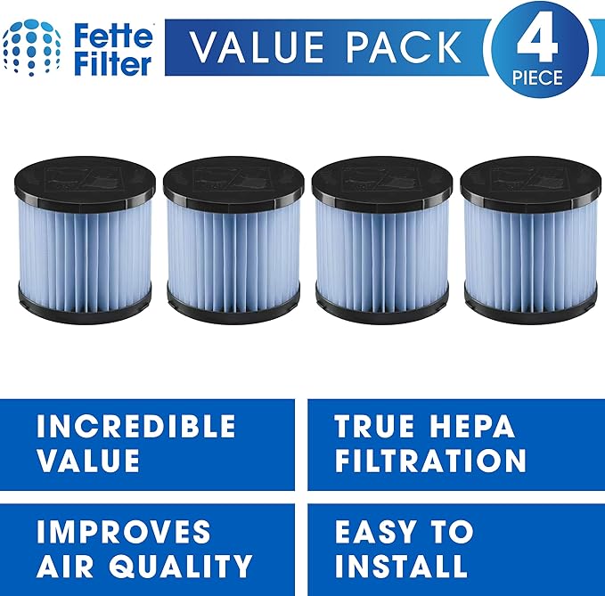 Fette Filter - Fette Filter - A32RF08 Fine Dust Replacement Filter Compatible With RYOBI 18V ONE+ P3240, PCL733, and PCL734 Compare to Part # A32RF08. Pack of 4