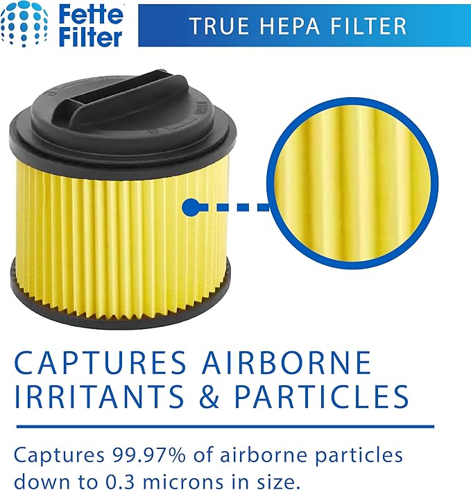 Fette Filter - Replacement Filter Compatible with Compatible with RYOBI PWV200 PWV201 PWV200B 18V ONE+ 4.75 Gal. Wet/Dry Vac, Compare to Part # A32RF03N. Pack of 2