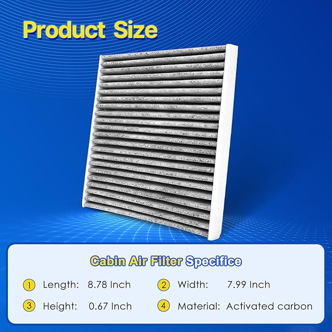 Cabin Air Filter Replacement for CF10709, Fits Accent, Genesis Coupe, Tucson, Veloster, Forte, Forte Koup, Forte5, Rio, Rio5, Rondo, Sportage