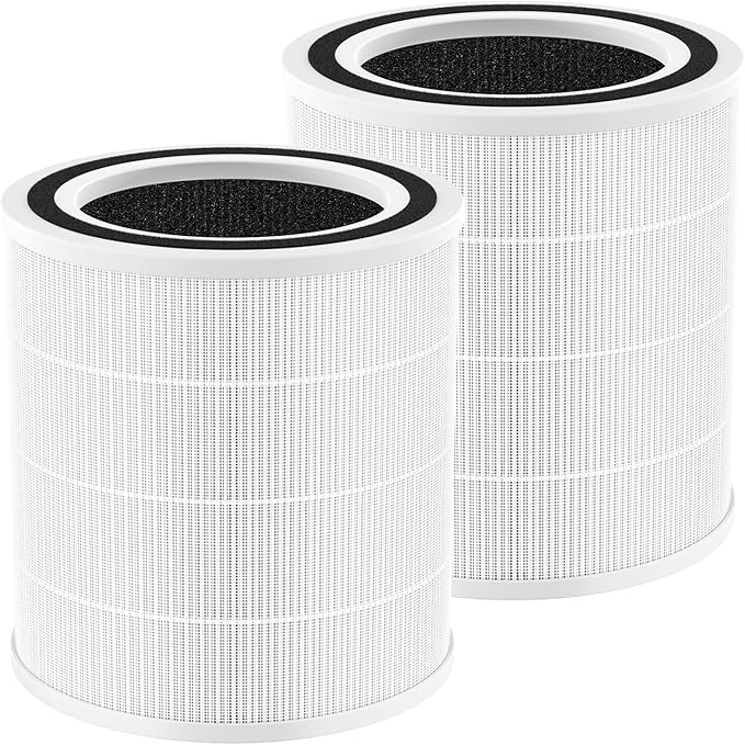 2-Pack AC400 Replacement Filter for Purivortex AC400 Air Purifier, 3-in-1 HEPA Technology High Efficiency for AC400 Air Purifiers, White