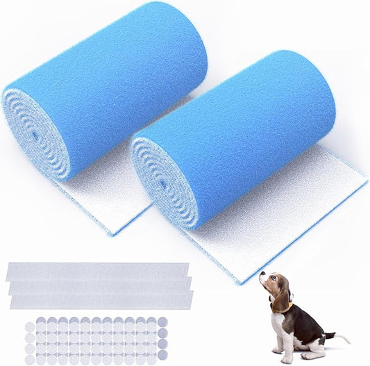 Air Vent Filter, 2 Pack 12"X100" Cut to Size MERV 8 Triple Air Filter Material, Blue & White Electrostatic Vent Filter Kit for Home Floor, Ceiling, Grilles, HVAC Vent, Compression Packing