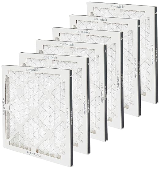 Amazon Basics 14x14x1 Air Filter 6 Pack, MERV 8 AC Furnace Filters (Actual Size: 13.75" x 13.75" x 0.75")