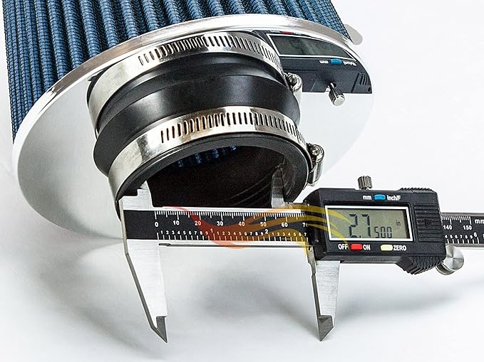 BLUE 2.75" 70 mm Inlet Cold Air Cone Replacement Performance Washable Clamp-On Dry Air Filter