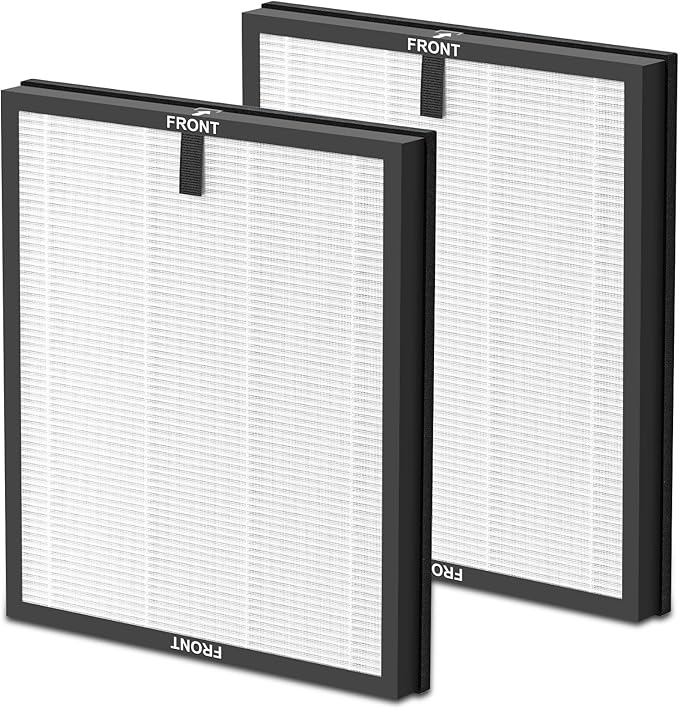 2 Pack HAP603 Replacement Filter Compatible with ECOSELF HAP603 Air Purifier, 3-in-1 Filtration of Filter, Activated Carbon Filter & Pre-filter for Home Large Room Up to 1295 Ft², White