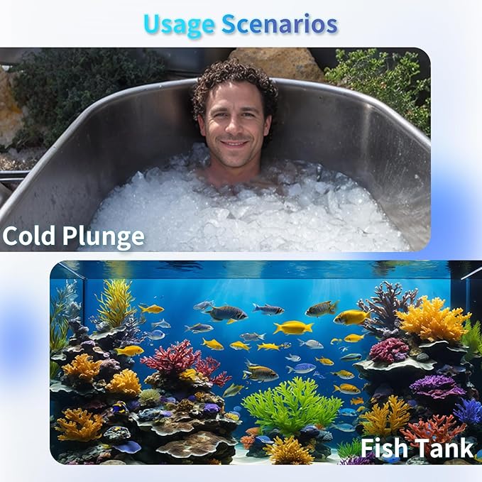 Hypool Aquarium U-V Filter 600GPH for Large 75-300 Gallon Fish Tank Cold Plunge Tub Small Koi Pond Filter Pleated Water Polishing Media, Green Clean Machine Deodorization for Saltwater Freshwater