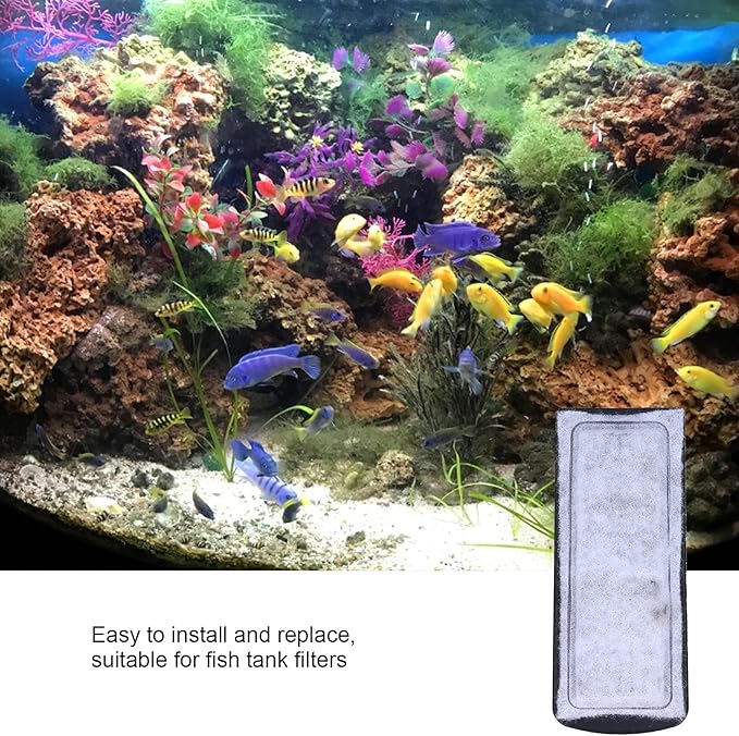 Jeanoko jbj Rimless Desktop Aquarium Filter Cartridge asin Fish Filter cartridges 17¡Á14¡Á4 6pcs Aquarium Filter Cotton Replacement wallmounted Filter Accessory for Fish