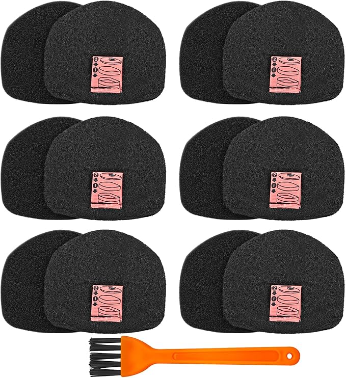 6 Pack Replacement Filters Compatible with Shark CH951 UltraCyclone Pet Pro Plus Cordless Handheld Vacuum - Foam Felt Filter Set for Shark CH901 CH950 CH951C CH900WM - XL Dust Cup Replacement Parts