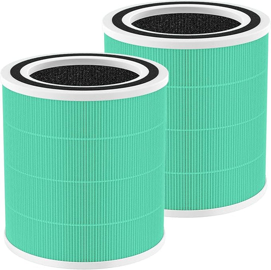 2 Pack AC400 Toxin Absorber Replacement Filter for Purivortex AC400 Air Purifier, 3-in-1 HEPA Filters with High Efficiency Activated Carbon Filter, Green
