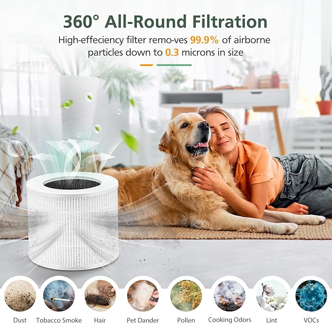 Core Mini Replacement Filter Compatible With LEVOIT Core Mini-P Air Purifier, 3-IN-1 Hepa Air Filter, Core Mini-RF Filter With 10 Pack Aroma Pads, 4 Packs