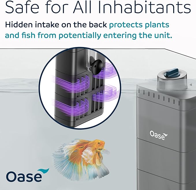 OASE EcoFlow 60 Internal Aquarium Filter, for Freshwater and Saltwater Tanks Up to 15 Gallons, Quiet, Customizable Water Flow, Multi-Stage Filtration