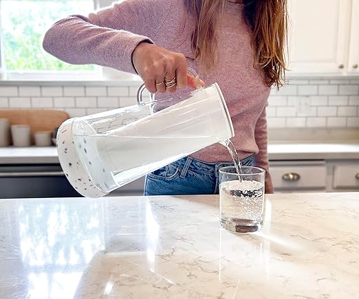 LifeStraw Home Pitcher Glass and Silicone Base 7 Cup Terrazzo