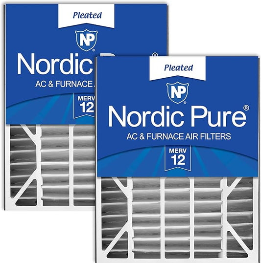 Nordic Pure 20x25x5 (19_3/4 x 24_1/4 x 4_7/8) Air Bear Replacement 259112-102 MERV 12 Air Filters 2 Pack