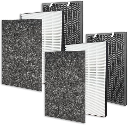 2 Packs Air220 Air320 Replacement Filter Compatible with Bissell Air220 Air320 2768A 2609A Air Purifier - Including Air Filters + Pre-Filters & Activated Carbon Filters - Compare to# 2677 2678 2804