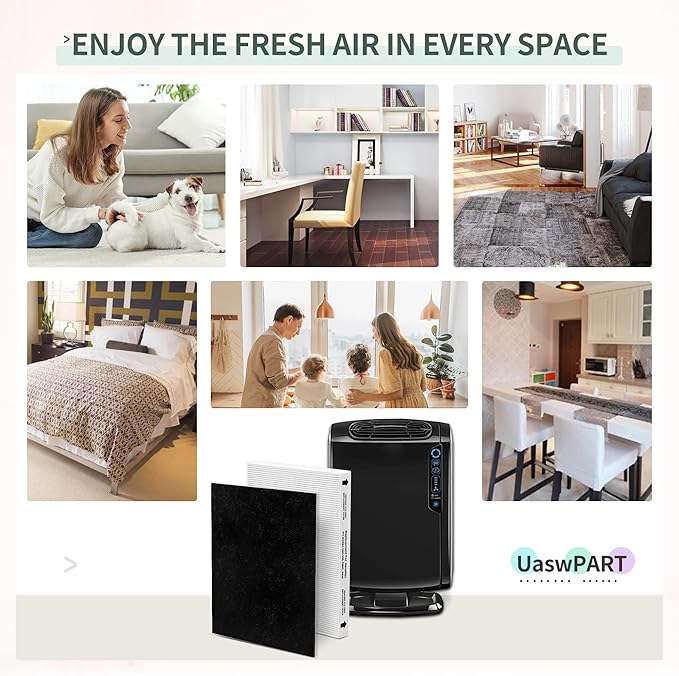 Aera-Max 200 HEPA Filter Replacement 9287101 Compatible with Fellowes AeraMax 190/200/DX55 Air Cleaner Purifiers HEPA Filter, 4X H13 HEPA & 8X Extra Carbon Pre-Filters (9324101)