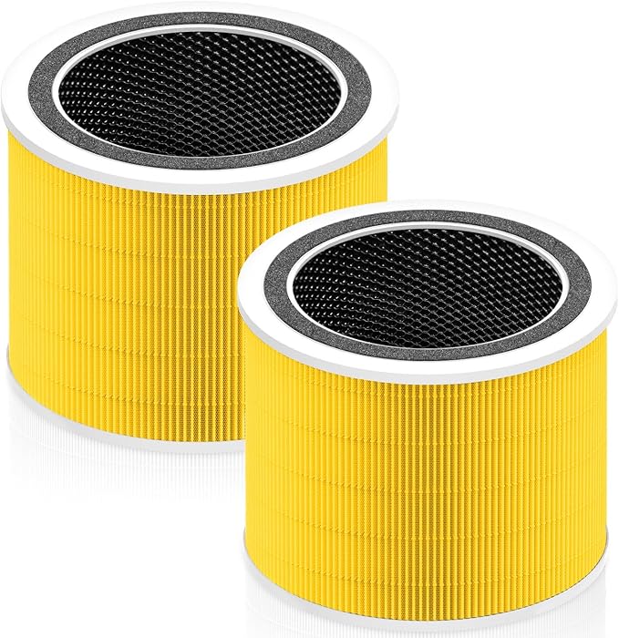 Core 200S Pet Care Replacement Filter Compatible with LEVOIT Core 200S and LEVOIT Core 200S Smart WiFi Air Purifier, 3-in-1 H13 True HEPA Activated Carbon Filter, Core 200S-RF, Yellow, 2 Pack