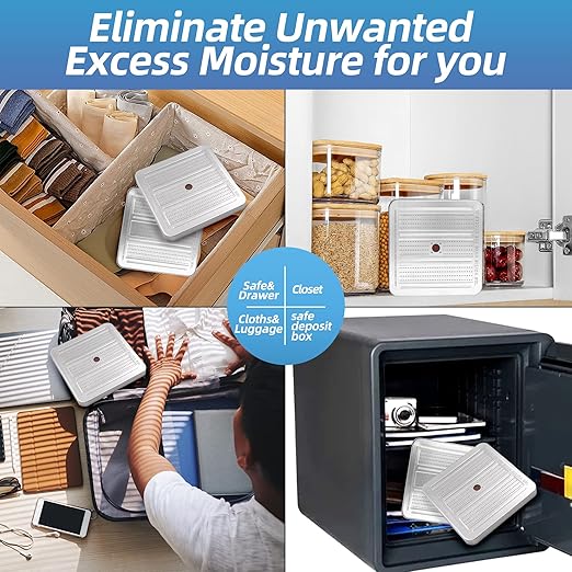 10 Packs 500 Gram Desiccant Canisters, Indicating & Rechargeable Gun Safe Dehumidifier, Portable Desiccant Canister, Silica Gel Moisture Absorber for Storage