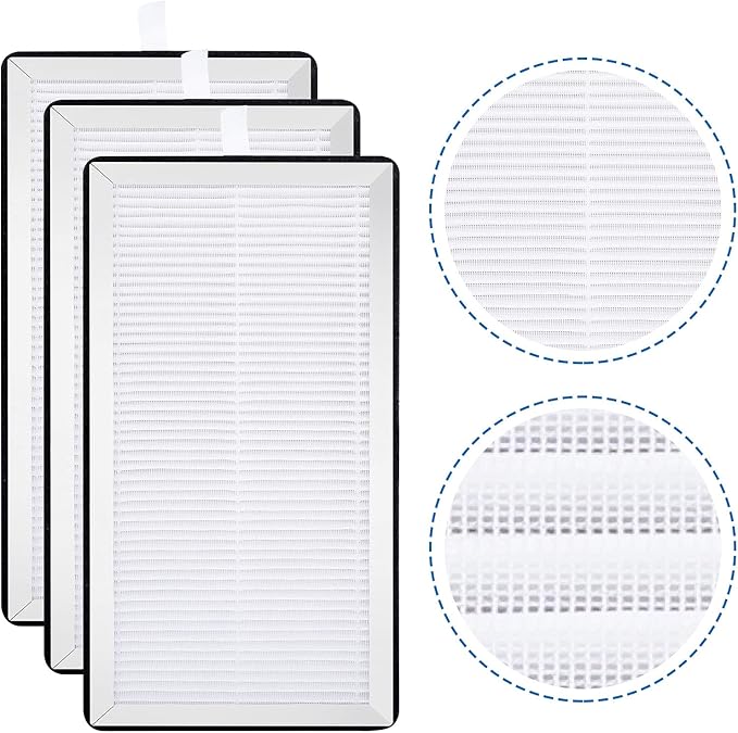 2 Pack Model 15 Replacement Filters Compatible with Air Puri-fier MA Series, H13 True HEPA and Activated Carbon, 3 in 1 with Pre-Filter